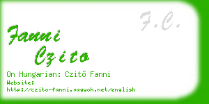 fanni czito business card